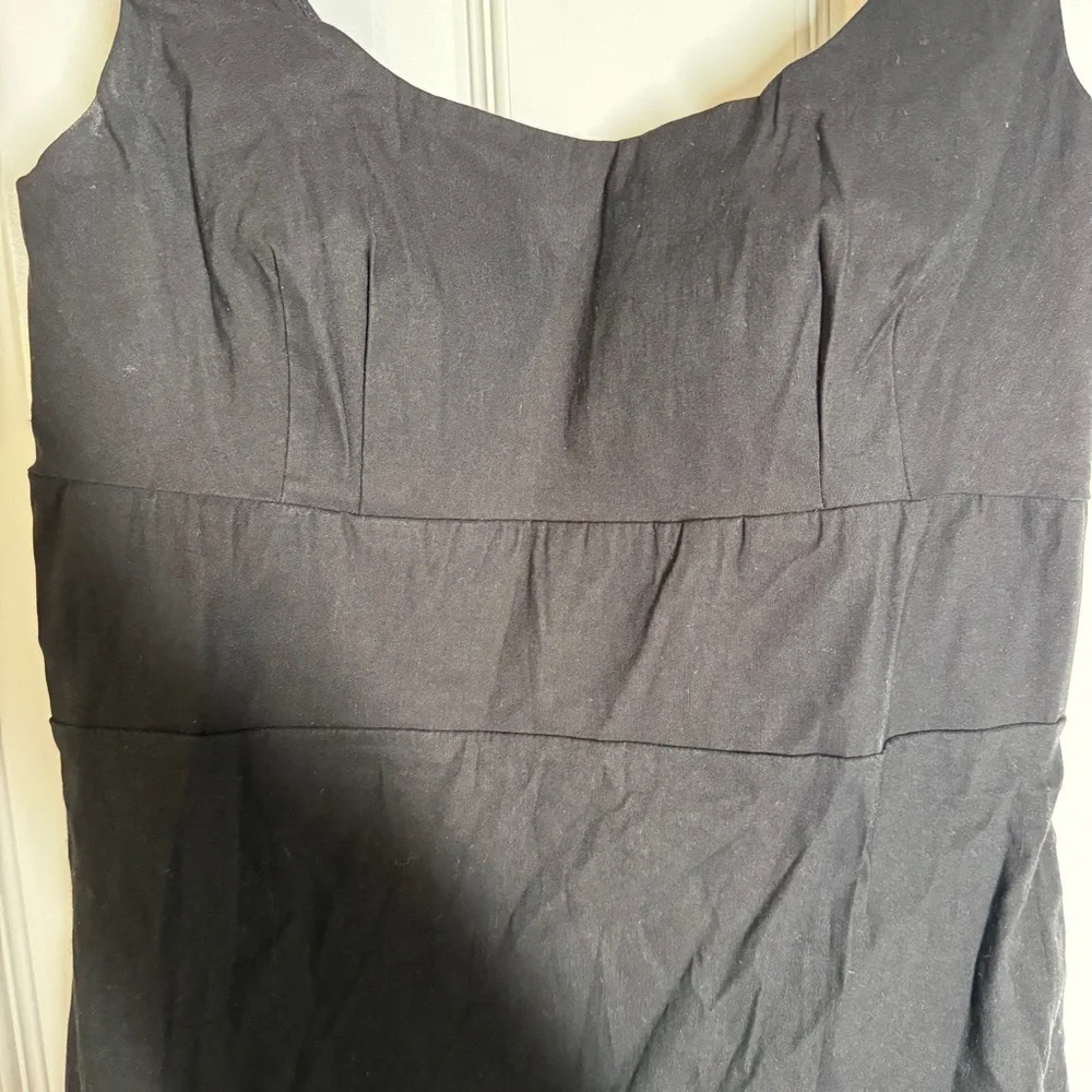 Anthropologie Linen Blend The Blythe Square Neck Tiered Dress Black Small NWT - Picture 10 of 12